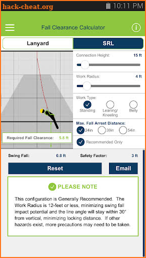 Fall Clearance Calculator screenshot