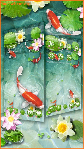 Fancy 3D koi fish theme screenshot