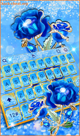 Fancy Diamond Blue Rose Keyboard screenshot