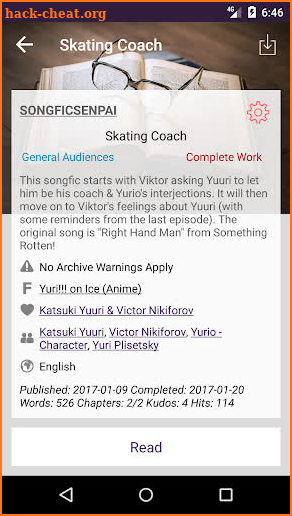 Fanfic Pocket Archive Library (Unofficial) screenshot