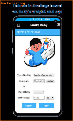 Faniks Baby feeding App screenshot