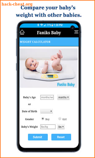 Faniks Baby feeding App screenshot