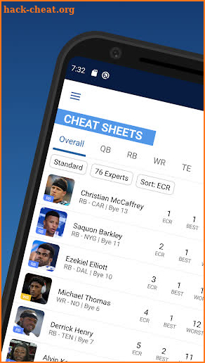 Fantasy Football Cheat Sheets screenshot