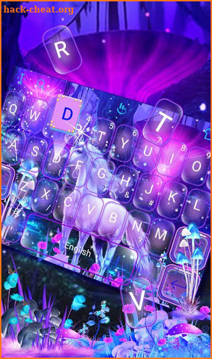 Fantasy Neon Unicorn Keyboard Theme screenshot