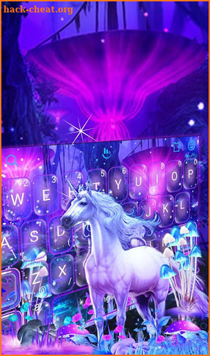 Fantasy Neon Unicorn Keyboard Theme screenshot