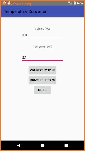 Farenheit to Celsius Converter screenshot