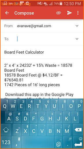 Fast Board Foot Calculator screenshot