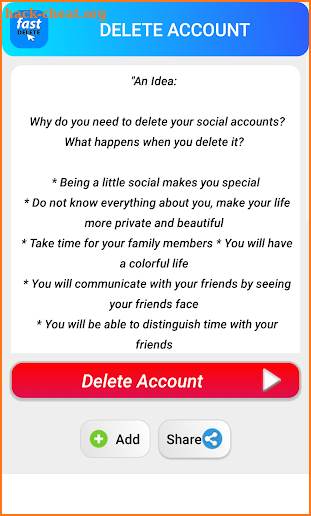 Fast Delete - Delete social account screenshot