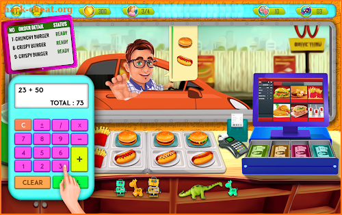 Fast Food Drive Thru Cashier Girl - Cash Register screenshot