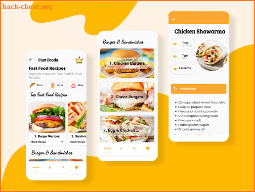 Fast Food Recipes Pro screenshot