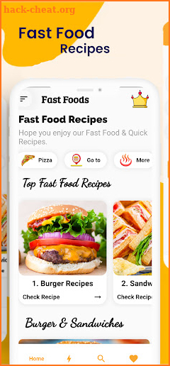 Fast Food Recipes Pro screenshot