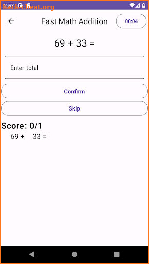 Fast Math Addition screenshot