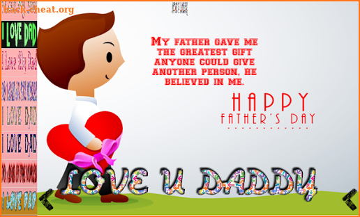 Father's day greetings screenshot