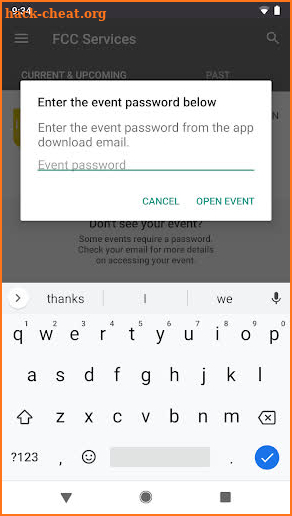 FCC Services Events screenshot