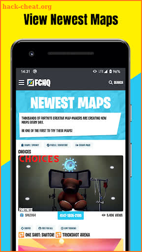 FCHQ Maps - Discover Fortnite Creative Map Codes screenshot