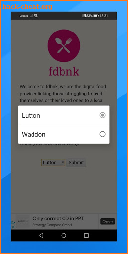 fdbnk - Digital Foodbank | Find A Nearby Food Bank screenshot