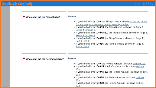 Federal Tax Refund Status Checker screenshot