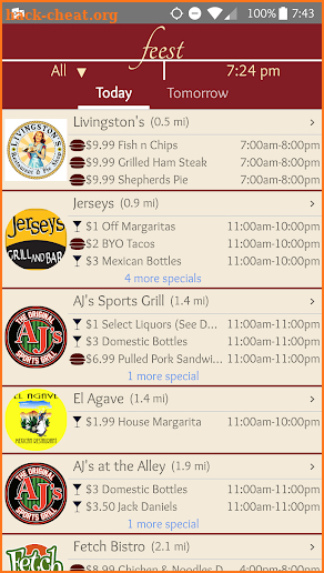 Feest - Food & Drink Specials screenshot