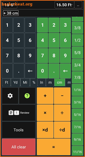 Feet & Inches Construction Calculator screenshot