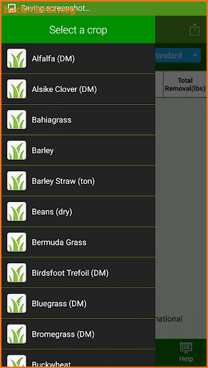 Fertilizer Removal By Crop screenshot