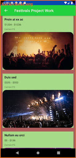 Festivals Project Work screenshot