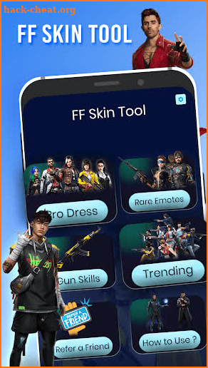 FFF FF Skin Tool, Elite pass Bundles, Emote, skin screenshot