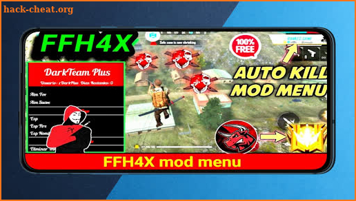 ffh4x mod menu ff hack screenshot