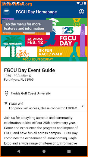 FGCU Day Event Guide screenshot