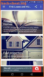FHA Loans and HUD Homes screenshot