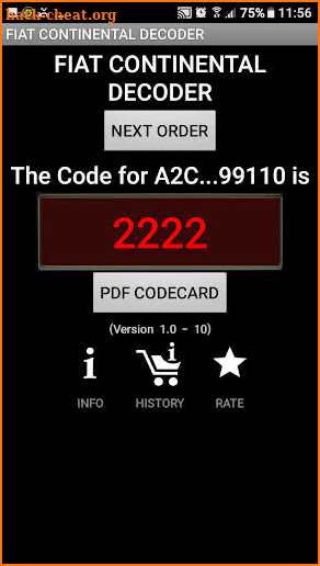 FiatContinental VP1 VP2 Radio Code Decoder A2C... screenshot