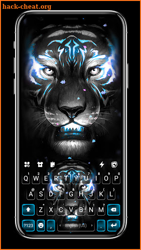 Fierce Neon Tiger Keyboard Background screenshot