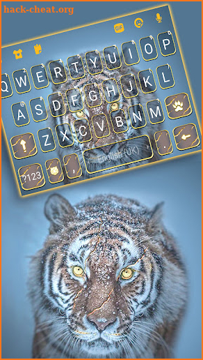 Fierce Snow Tiger Keyboard Background screenshot