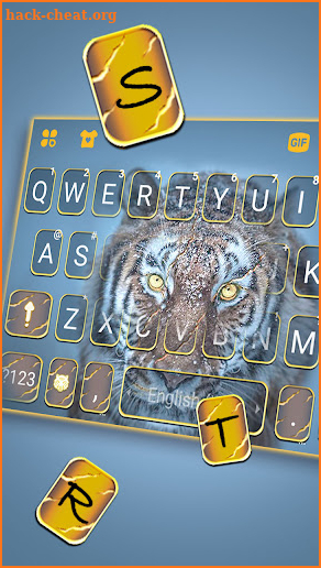 Fierce Snow Tiger Keyboard Background screenshot