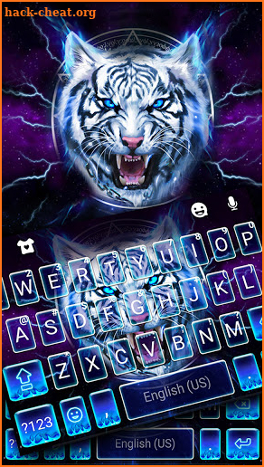 Fierce White Tiger Keyboard Background screenshot