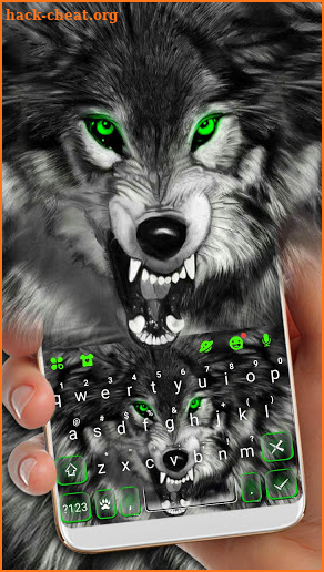 Fierce Wolf Green Keyboard Theme screenshot