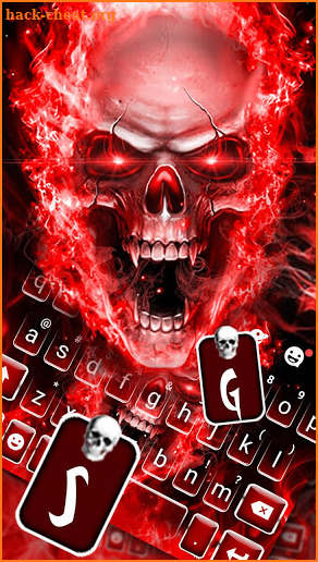Fiery 3d Skull Keyboard Theme screenshot