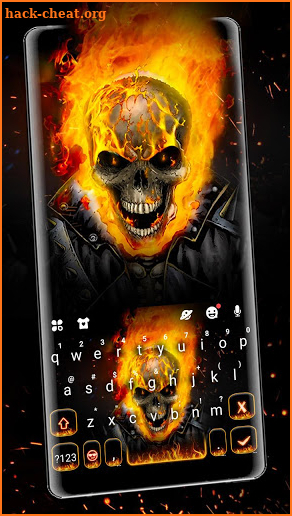 Fiery Ghost Skull Keyboard Theme screenshot