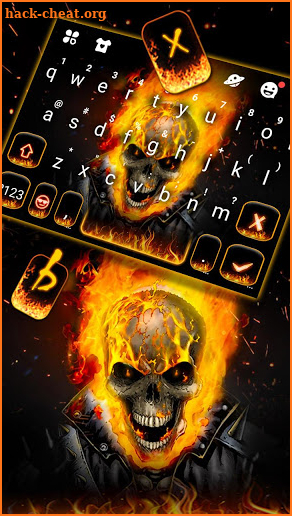 Fiery Ghost Skull Keyboard Theme screenshot
