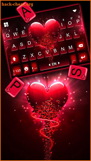 Fiery Red Heart Keyboard Background screenshot
