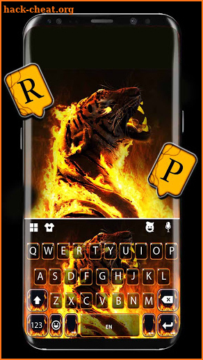 Fiery Tiger Keyboard Background screenshot