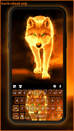 Fiery Wolf Keyboard Background screenshot