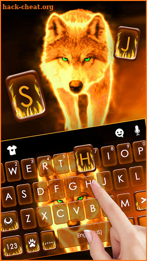 Fiery Wolf Keyboard Background screenshot