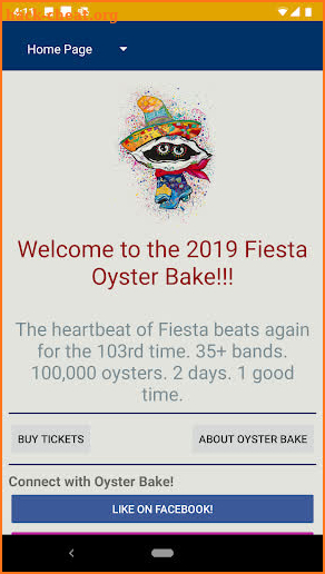 Fiesta Oyster Bake Companion App screenshot