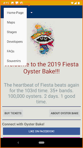 Fiesta Oyster Bake Companion App screenshot