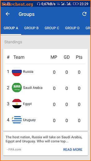 FIFA World Cup Schedule & Score screenshot