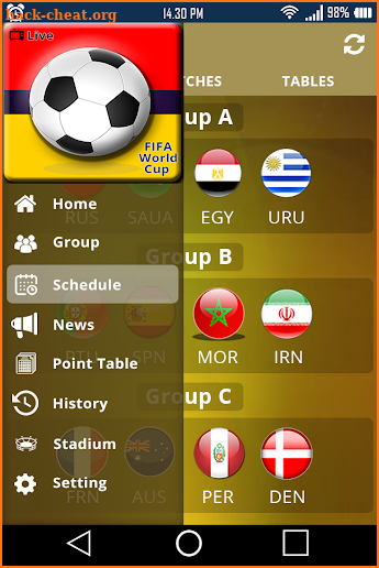 FIFA WorldCup 2018 Russia Live  Football WorldCup screenshot