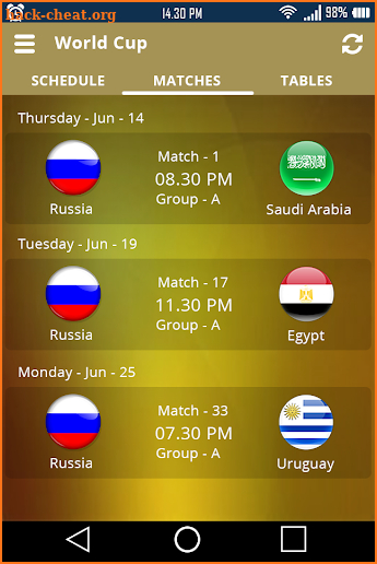 FIFA WorldCup 2018 Russia Live  Football WorldCup screenshot