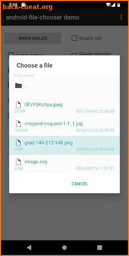 File Chooser Demo for Android screenshot