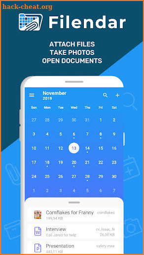 Filendar – Files in a calendar screenshot