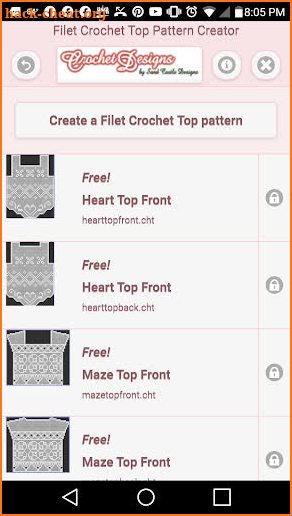 Filet Crochet Top Pattern Creator screenshot